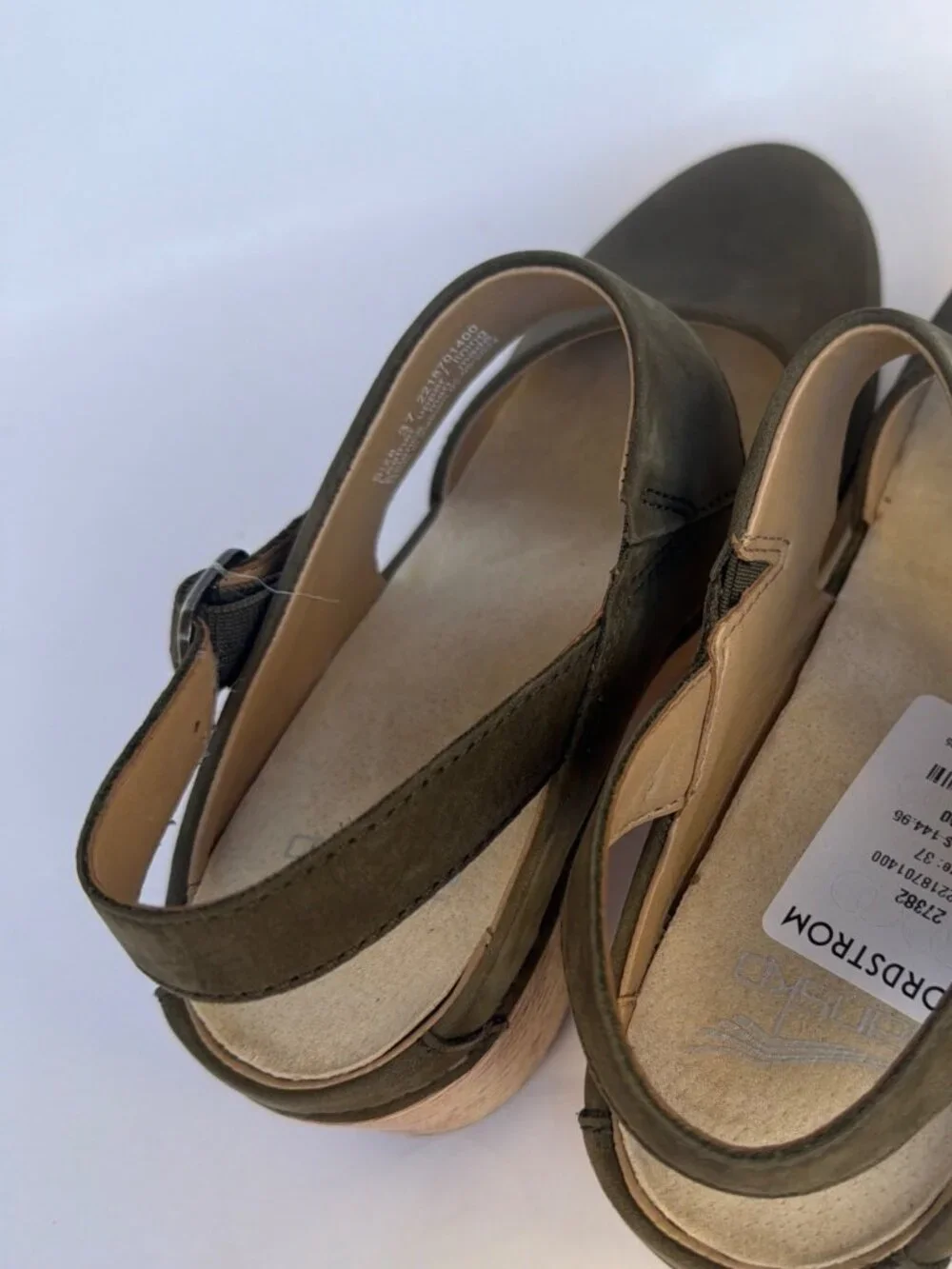 Dansko Lucia Platform Pumps Slingback Closed-Toe Sandals Ivy Green Size 37 - Picture 13 of 13